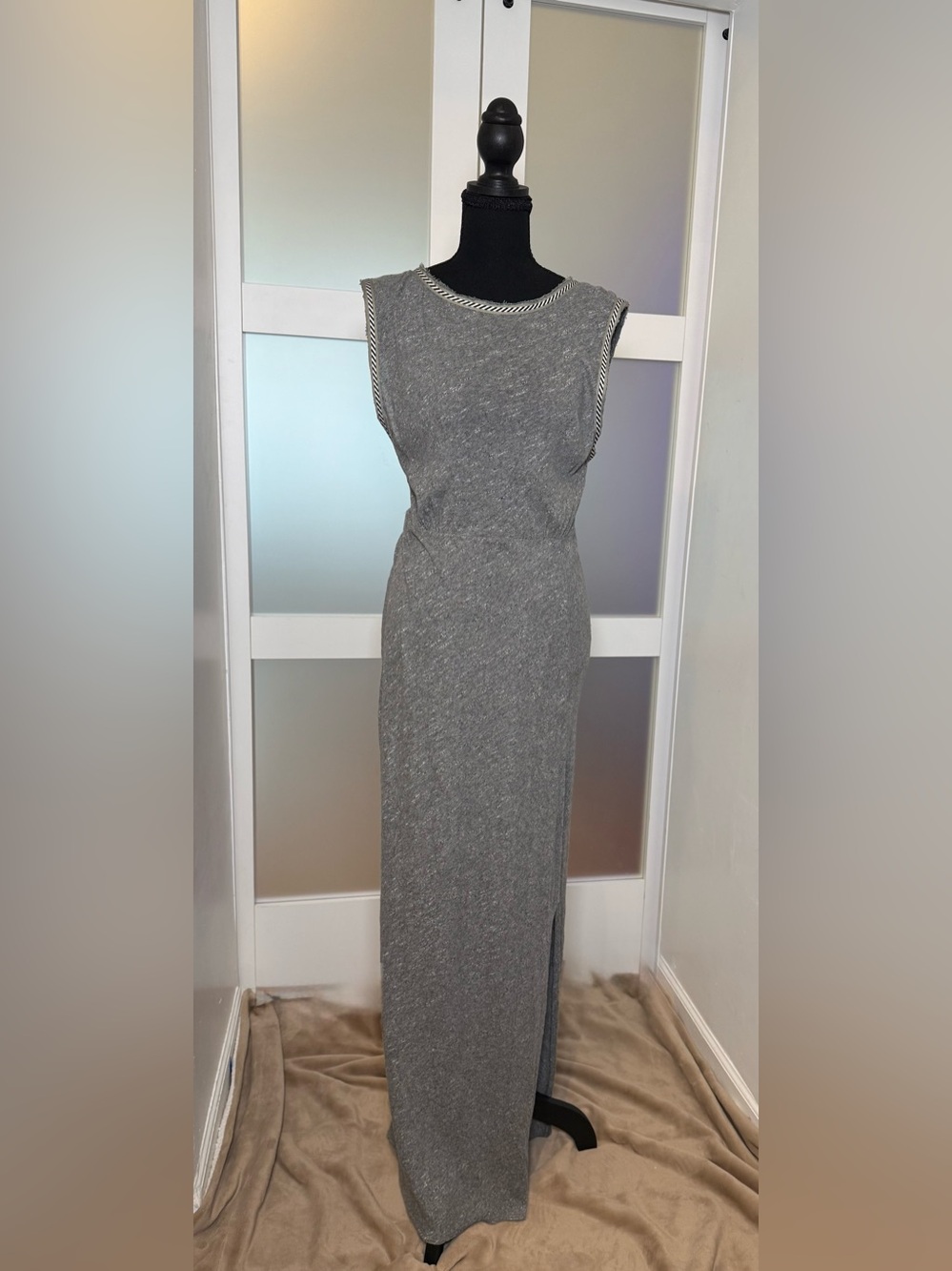 Free People Sabrina Maxi Dress, Heather Grey, Size Medium